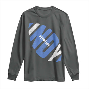 IFC Blue Football Lovers Game Day Long Sleeve Shirt TS11 Dark Heather Print Your Wear