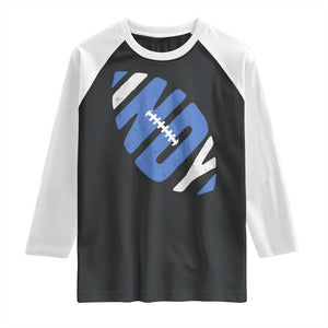 IFC Blue Football Lovers Game Day Raglan Shirt TS11 Black White Print Your Wear