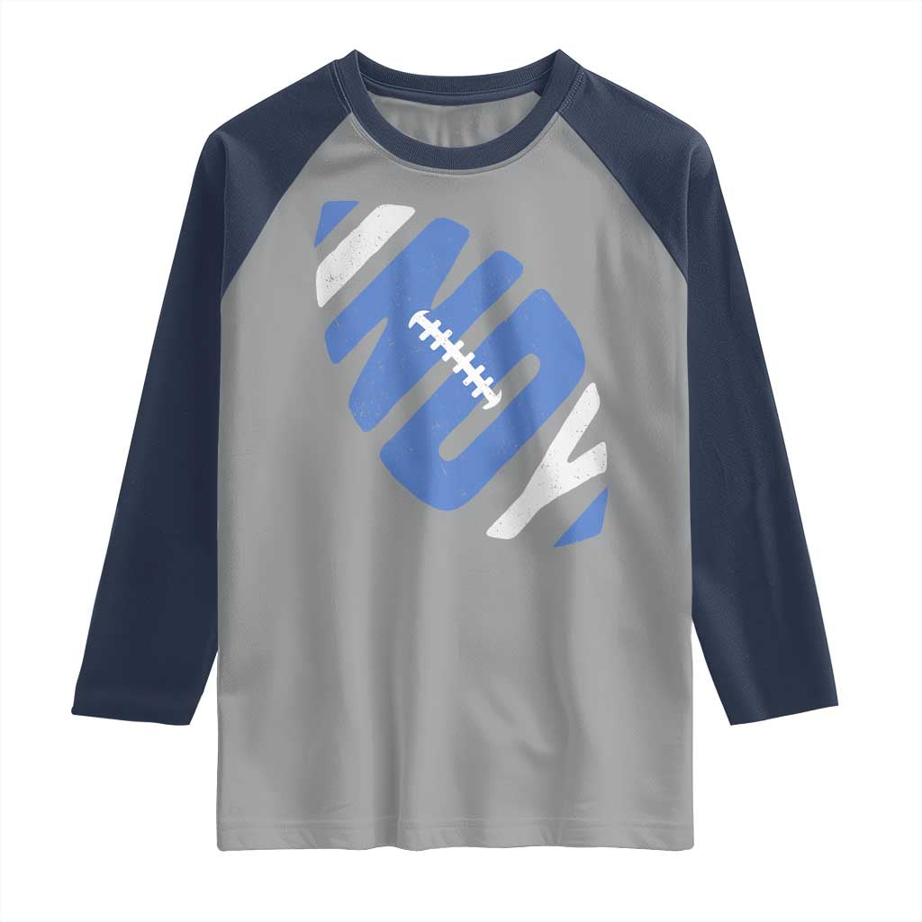 IFC Blue Football Lovers Game Day Raglan Shirt TS11 Sport Gray Navy Print Your Wear