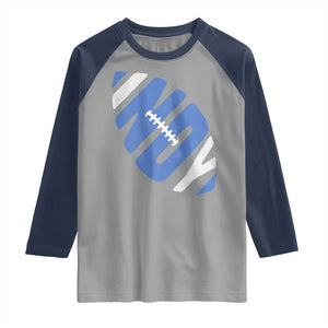 IFC Blue Football Lovers Game Day Raglan Shirt TS11 Sport Gray Navy Print Your Wear