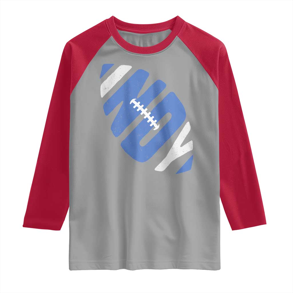 IFC Blue Football Lovers Game Day Raglan Shirt TS11 Sport Gray Red Print Your Wear