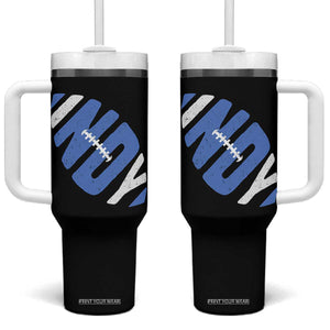 IFC Blue Football Lovers Game Day Tumbler With Handle TS11 One Size: 40 oz Black Print Your Wear