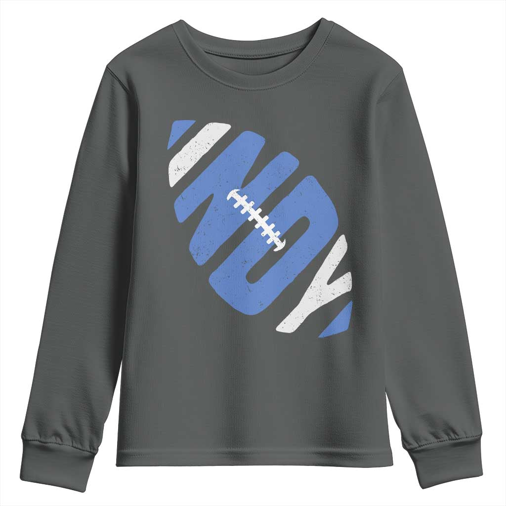 IFC Blue Football Lovers Game Day Youth Sweatshirt TS11 Dark Heather Print Your Wear