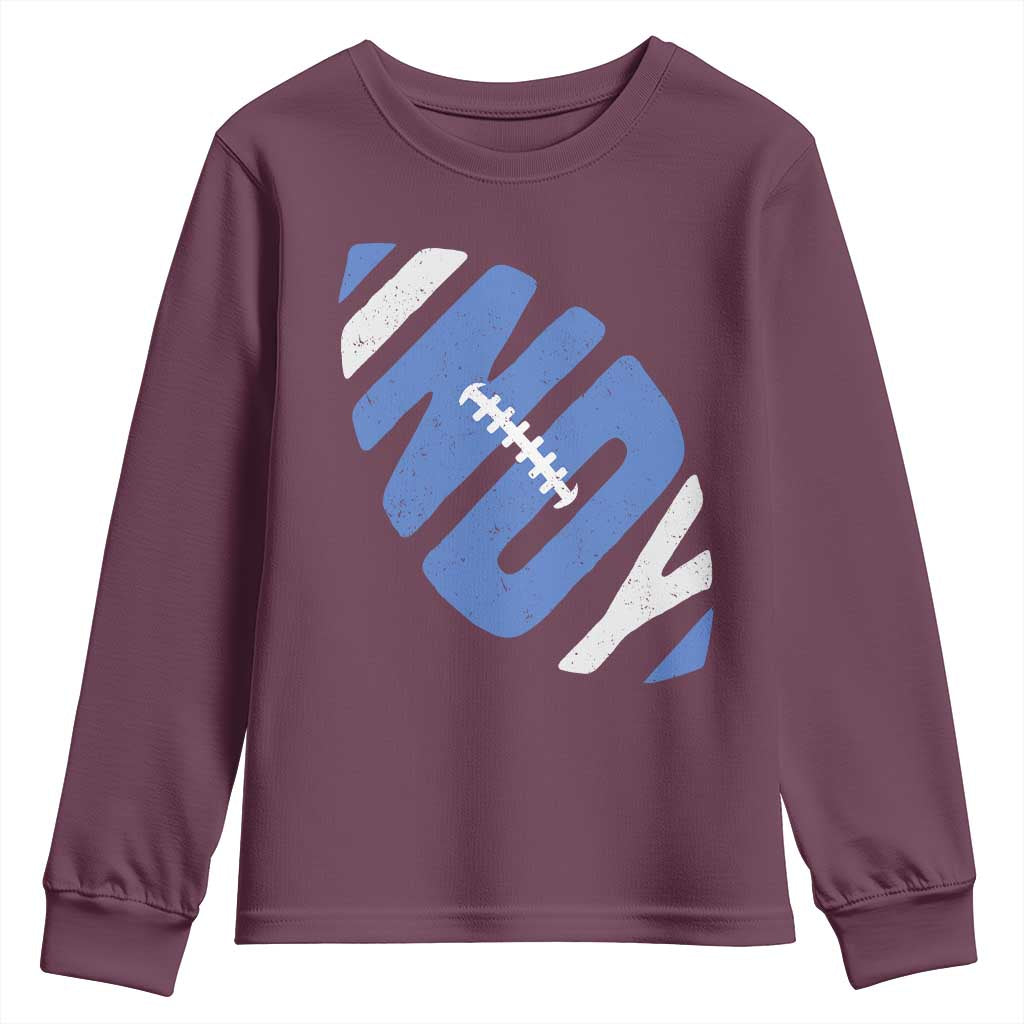 IFC Blue Football Lovers Game Day Youth Sweatshirt TS11 Maroon Print Your Wear