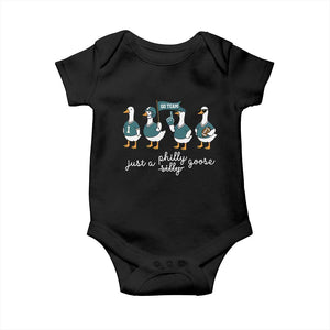 Funny Just A Silly Goose Football Baby Onesie PFE Sport Lover Game Day TS11 Black Print Your Wear