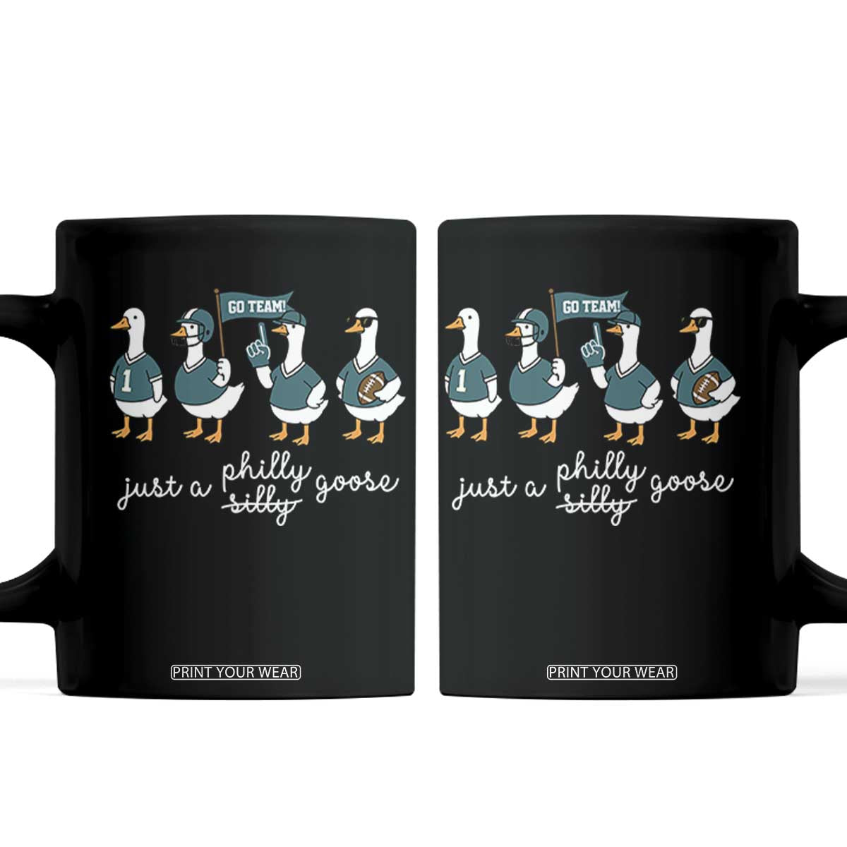 Just A Philly Goose Coffee Mug Funny Philadelphia Fan Silly Gooses Game Day TS11 Black Print Your Wear