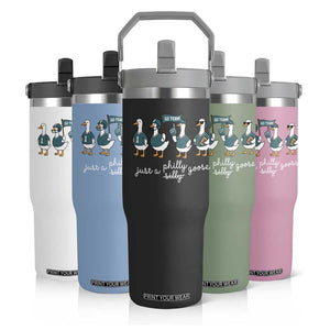 Funny Just A Silly Goose Football Flip Straw Tumbler PFE Sport Lover Game Day TS11 Print Your Wear