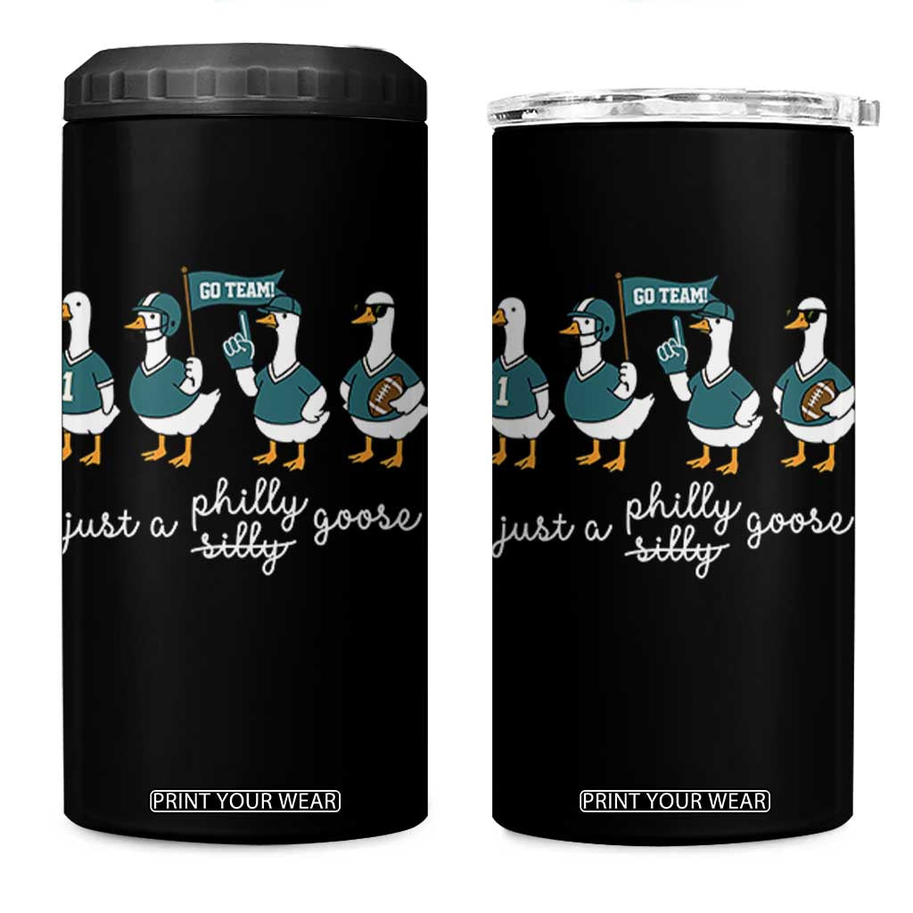 Funny Just A Silly Goose Football 4 in 1 Can Cooler Tumbler PFE Sport Lover Game Day TS11 One Size: 16 oz Black Print Your Wear
