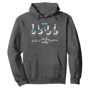 Funny Just A Silly Goose Football Hoodie PFE Sport Lover Game Day TS11 Dark Heather Print Your Wear