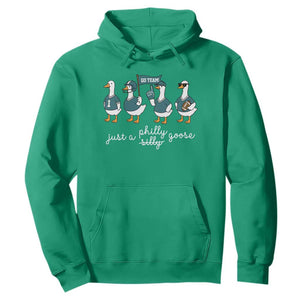 Funny Just A Silly Goose Football Hoodie PFE Sport Lover Game Day TS11 Irish Green Print Your Wear