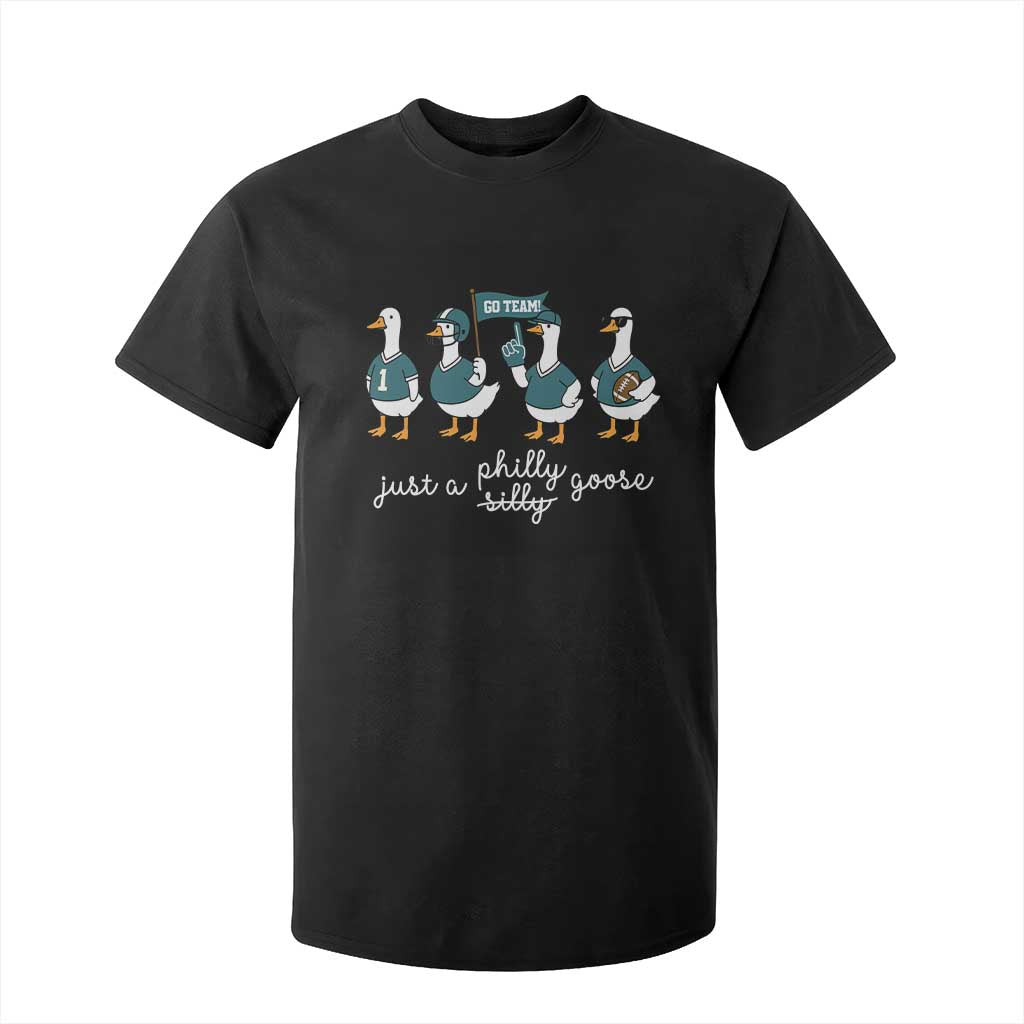 Funny Just A Silly Goose Football T Shirt For Kid PFE Sport Lover Game Day TS11 Black Print Your Wear