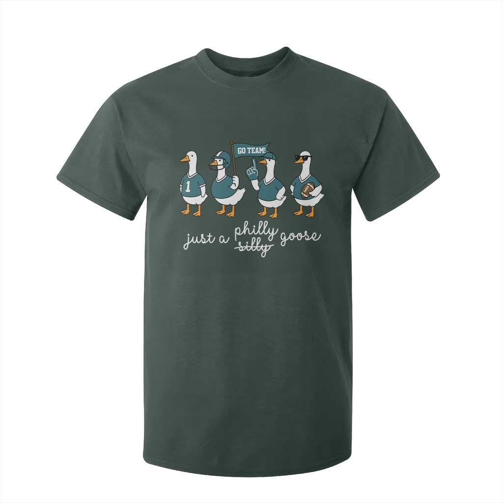 Funny Just A Silly Goose Football T Shirt For Kid PFE Sport Lover Game Day TS11 Dark Forest Green Print Your Wear