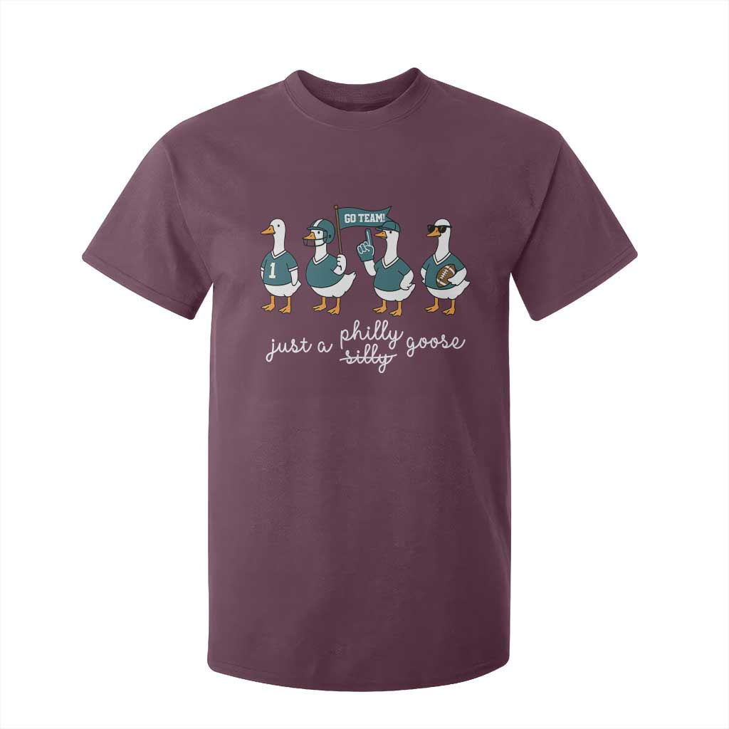 Funny Just A Silly Goose Football T Shirt For Kid PFE Sport Lover Game Day TS11 Maroon Print Your Wear