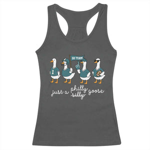Funny Just A Silly Goose Football Racerback Tank Top PFE Sport Lover Game Day TS11 Dark Heather Print Your Wear