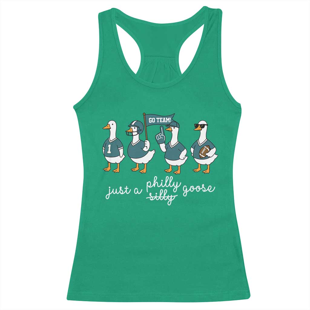 Funny Just A Silly Goose Football Racerback Tank Top PFE Sport Lover Game Day TS11 Irish Green Print Your Wear