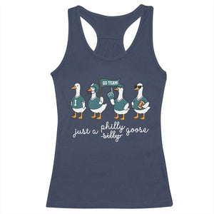 Funny Just A Silly Goose Football Racerback Tank Top PFE Sport Lover Game Day TS11 Navy Print Your Wear