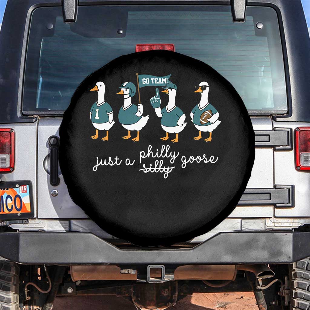 Funny Just A Silly Goose Football Spare Tire Cover PFE Sport Lover Game Day TS11 No hole Black Print Your Wear