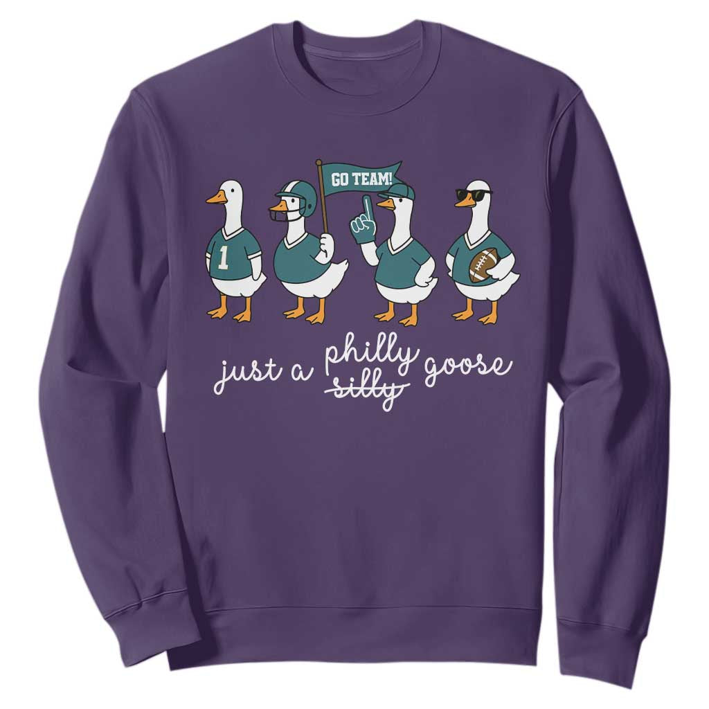 Just A Philly Goose Sweatshirt Funny Philadelphia Fan Silly Gooses Game Day TS11 Purple Print Your Wear