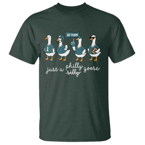 Funny Just A Silly Goose Football T Shirt PFE Sport Lover Game Day TS11 Dark Forest Green Print Your Wear