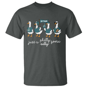 Funny Just A Silly Goose Football T Shirt PFE Sport Lover Game Day TS11 Dark Heather Print Your Wear
