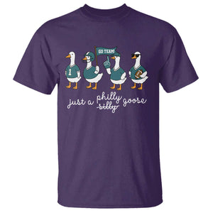 Funny Just A Silly Goose Football T Shirt PFE Sport Lover Game Day TS11 Purple Print Your Wear