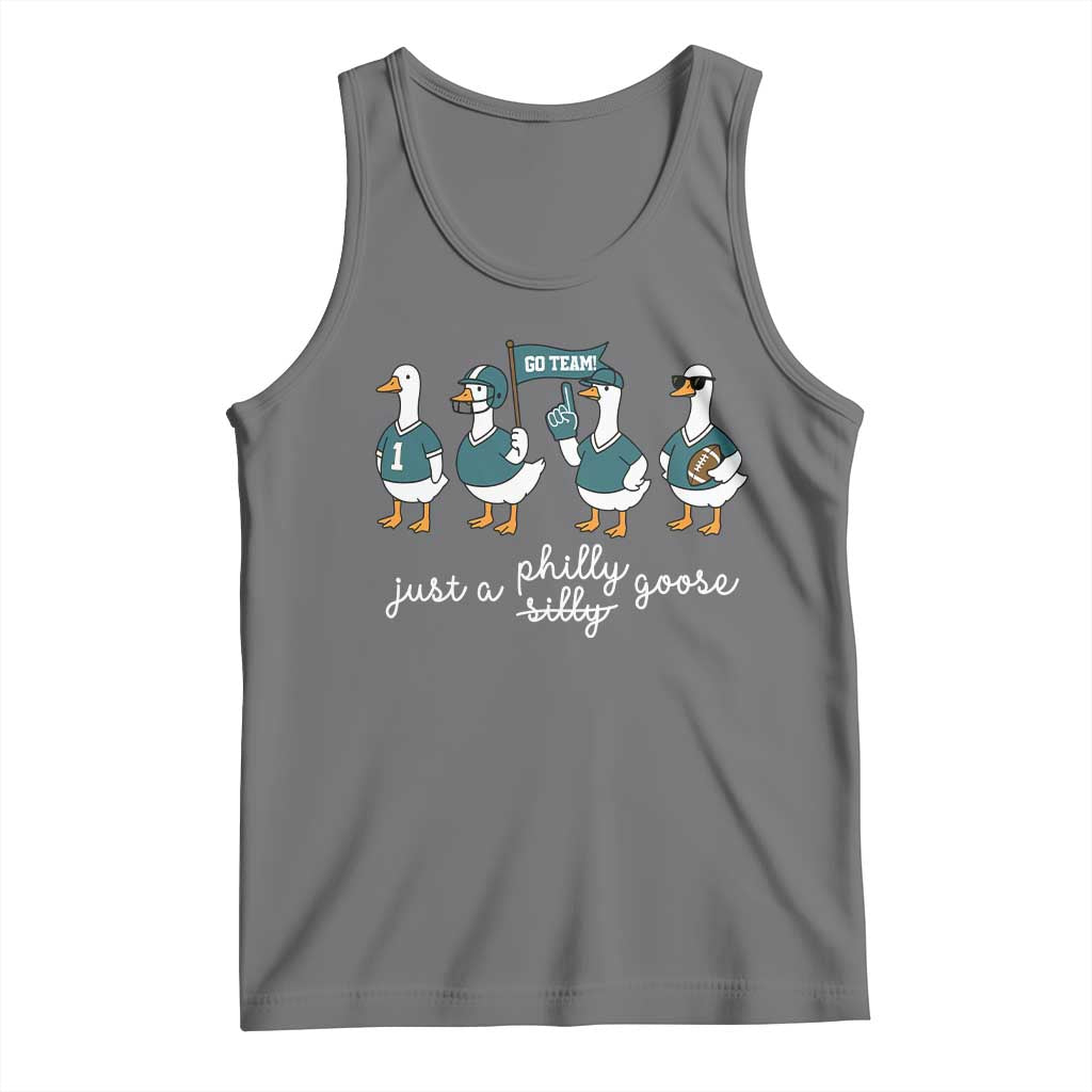 Just A Philly Goose Tank Top Funny Philadelphia Fan Silly Gooses Game Day TS11 Black Heather Print Your Wear