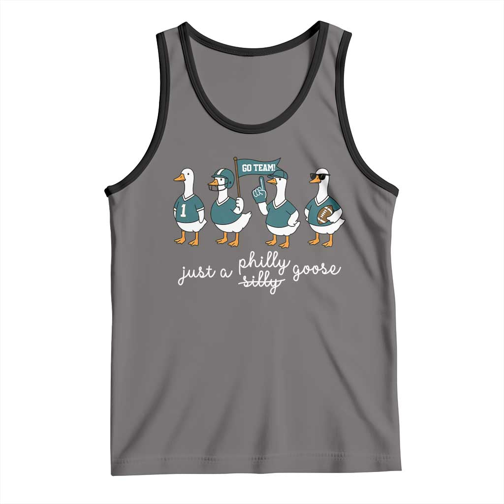 Funny Just A Silly Goose Football Tank Top PFE Sport Lover Game Day TS11 Deep Heather Black Print Your Wear