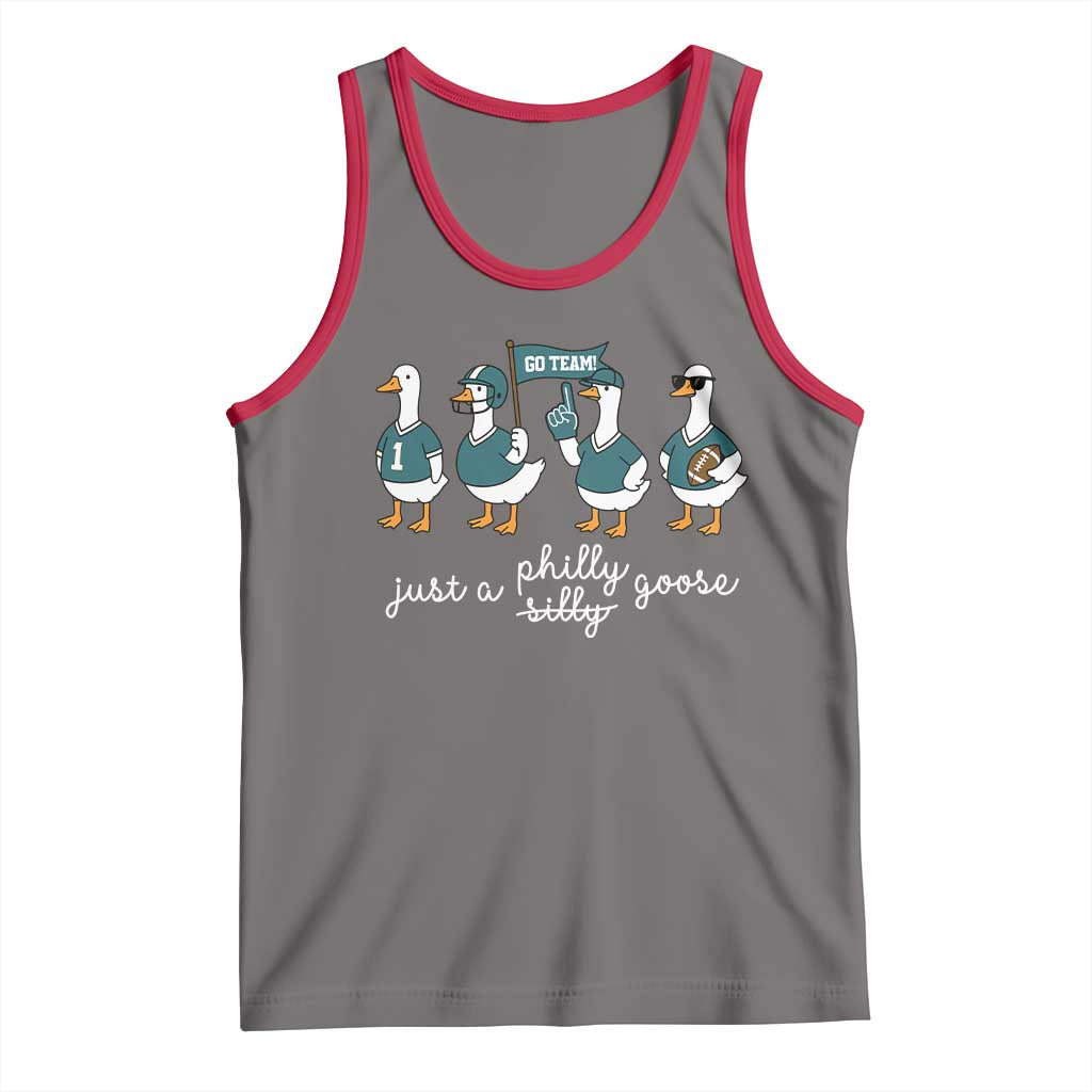 Funny Just A Silly Goose Football Tank Top PFE Sport Lover Game Day TS11 Deep Heather Red Print Your Wear