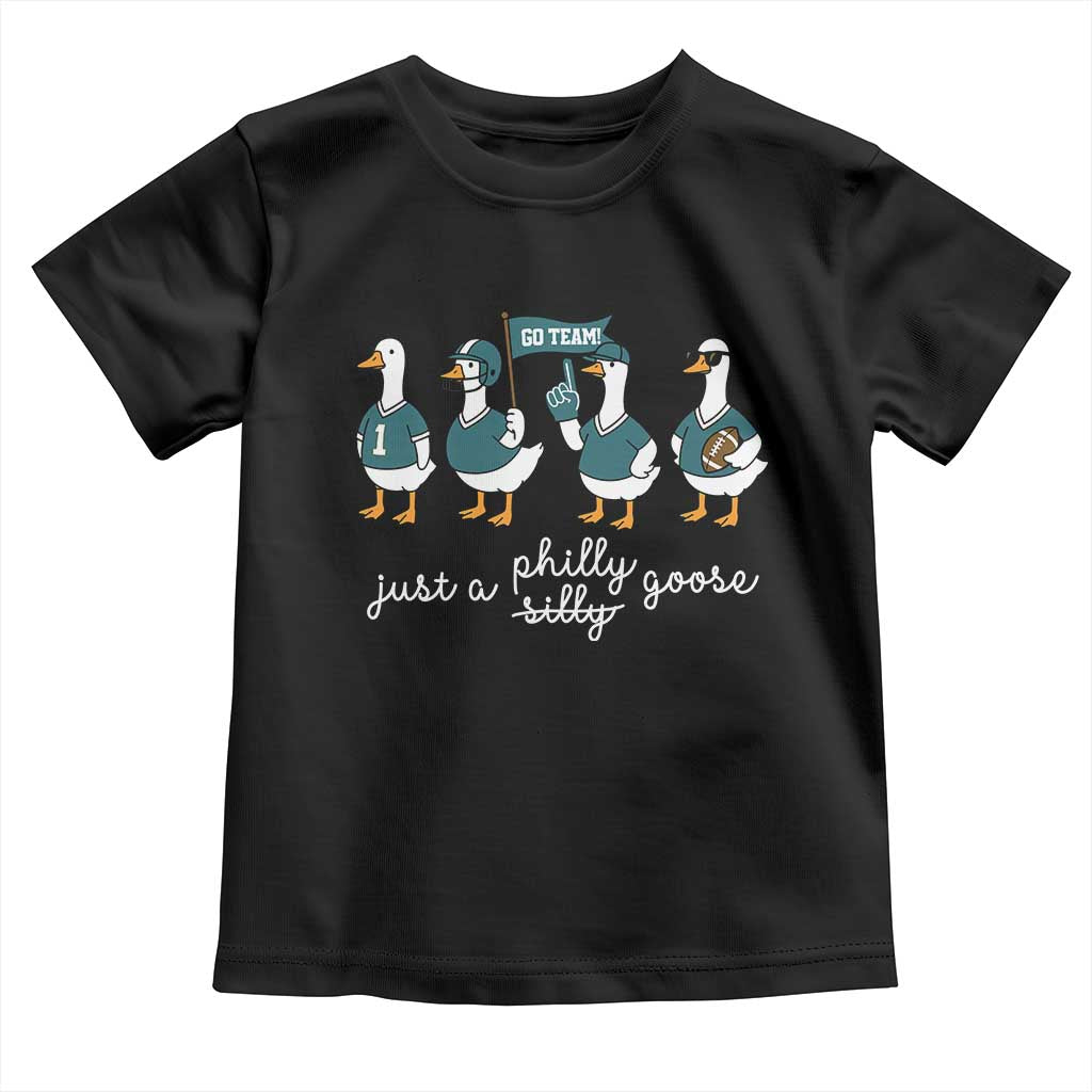 Funny Just A Silly Goose Football Toddler T Shirt PFE Sport Lover Game Day TS11 Black Print Your Wear