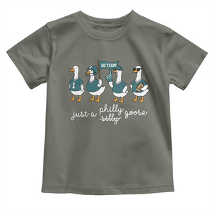 Funny Just A Silly Goose Football Toddler T Shirt PFE Sport Lover Game Day TS11 Military Green Print Your Wear