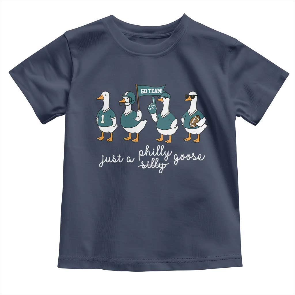 Funny Just A Silly Goose Football Toddler T Shirt PFE Sport Lover Game Day TS11 Navy Print Your Wear