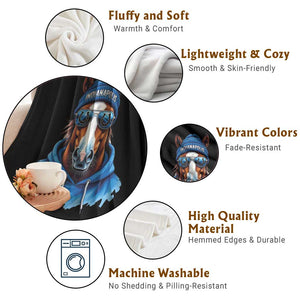 Indianapolis Fan Throw Blanket Blue Horse Sports Lover Game Day TS11 Print Your Wear