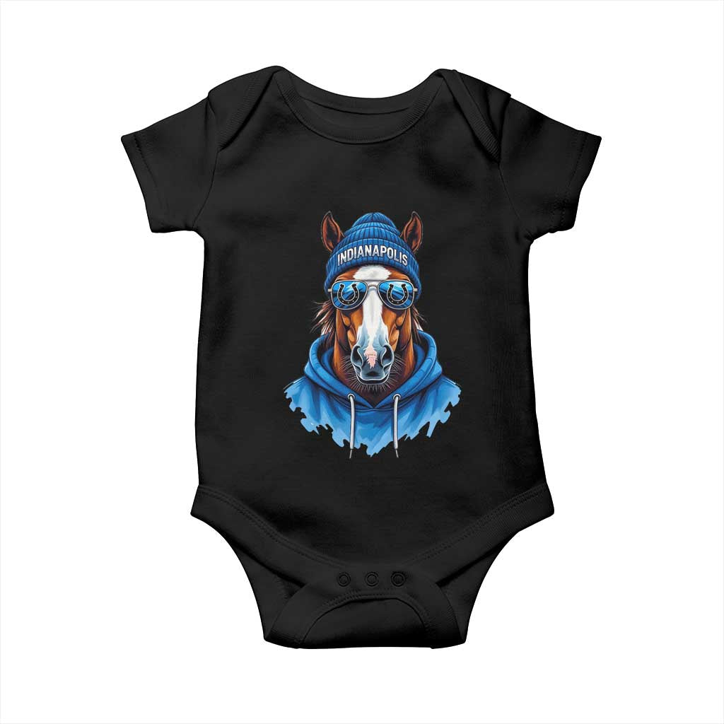 Indianapolis Fan Baby Onesie Blue Horse Sports Lover Game Day TS11 Black Print Your Wear