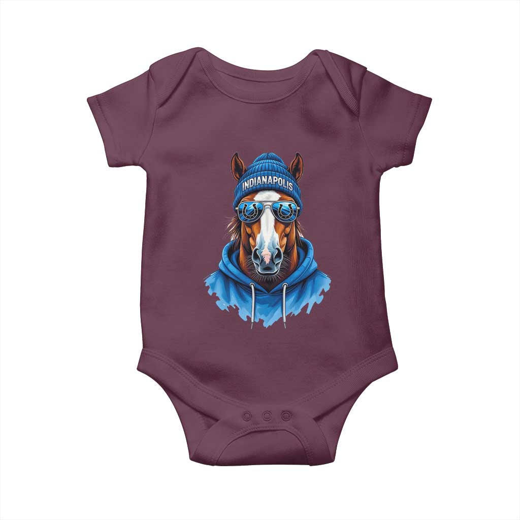 IFC Football Lover Baby Onesie Blue Equine Shoe Sport Fan Game Day TS11 Maroon Print Your Wear