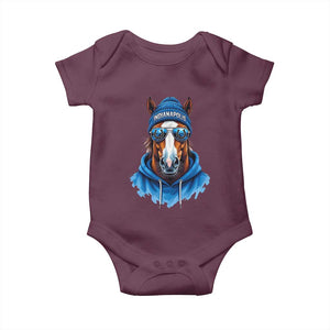 IFC Football Lover Baby Onesie Blue Equine Shoe Sport Fan Game Day TS11 Maroon Print Your Wear