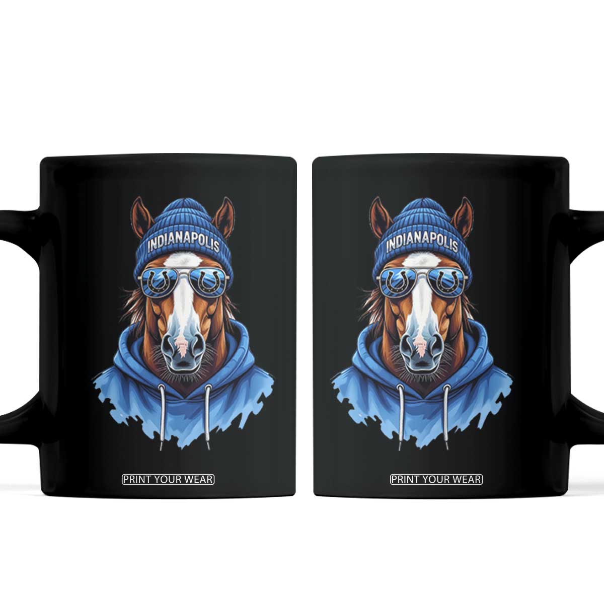 Indianapolis Fan Coffee Mug Blue Horse Sports Lover Game Day TS11 Black Print Your Wear
