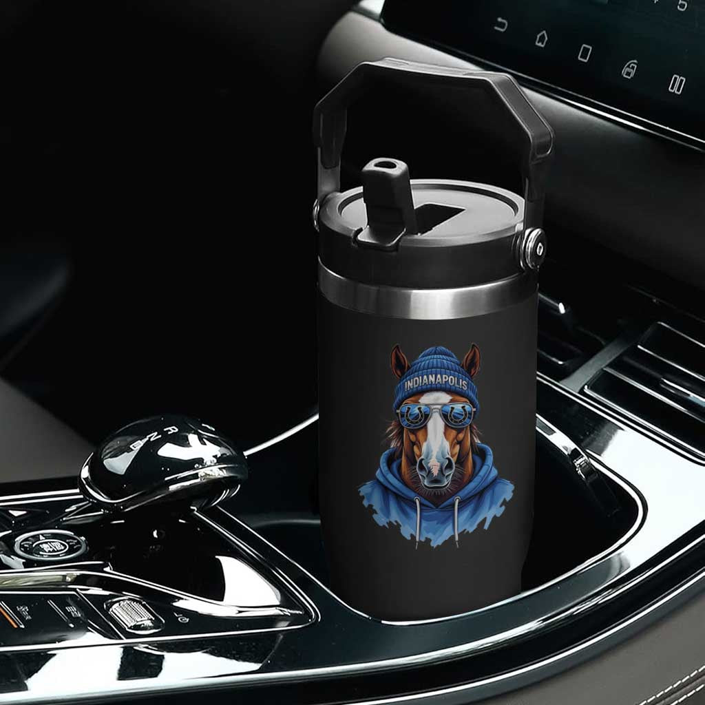 IFC Football Lover Flip Straw Tumbler Blue Equine Shoe Sport Fan Game Day TS11 Print Your Wear