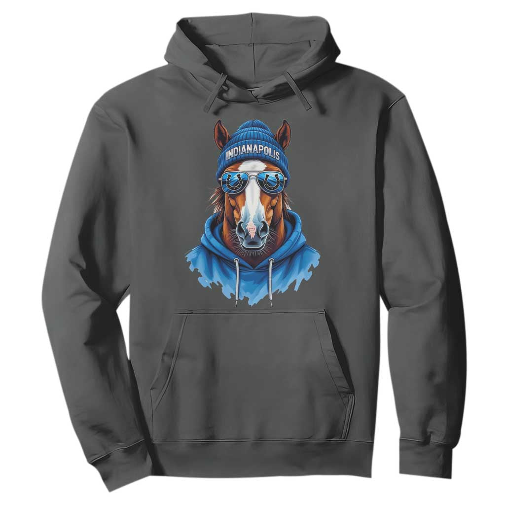IFC Football Lover Hoodie Blue Equine Shoe Sport Fan Game Day TS11 Dark Heather Print Your Wear