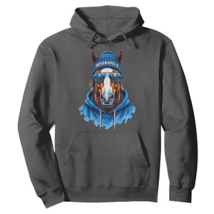 IFC Football Lover Hoodie Blue Equine Shoe Sport Fan Game Day TS11 Dark Heather Print Your Wear