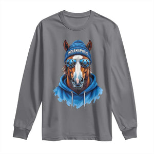 IFC Football Lover Long Sleeve Shirt Blue Equine Shoe Sport Fan Game Day TS11 Charcoal Print Your Wear