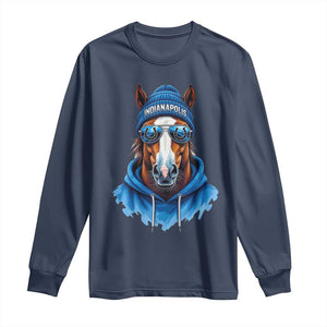 IFC Football Lover Long Sleeve Shirt Blue Equine Shoe Sport Fan Game Day TS11 Navy Print Your Wear