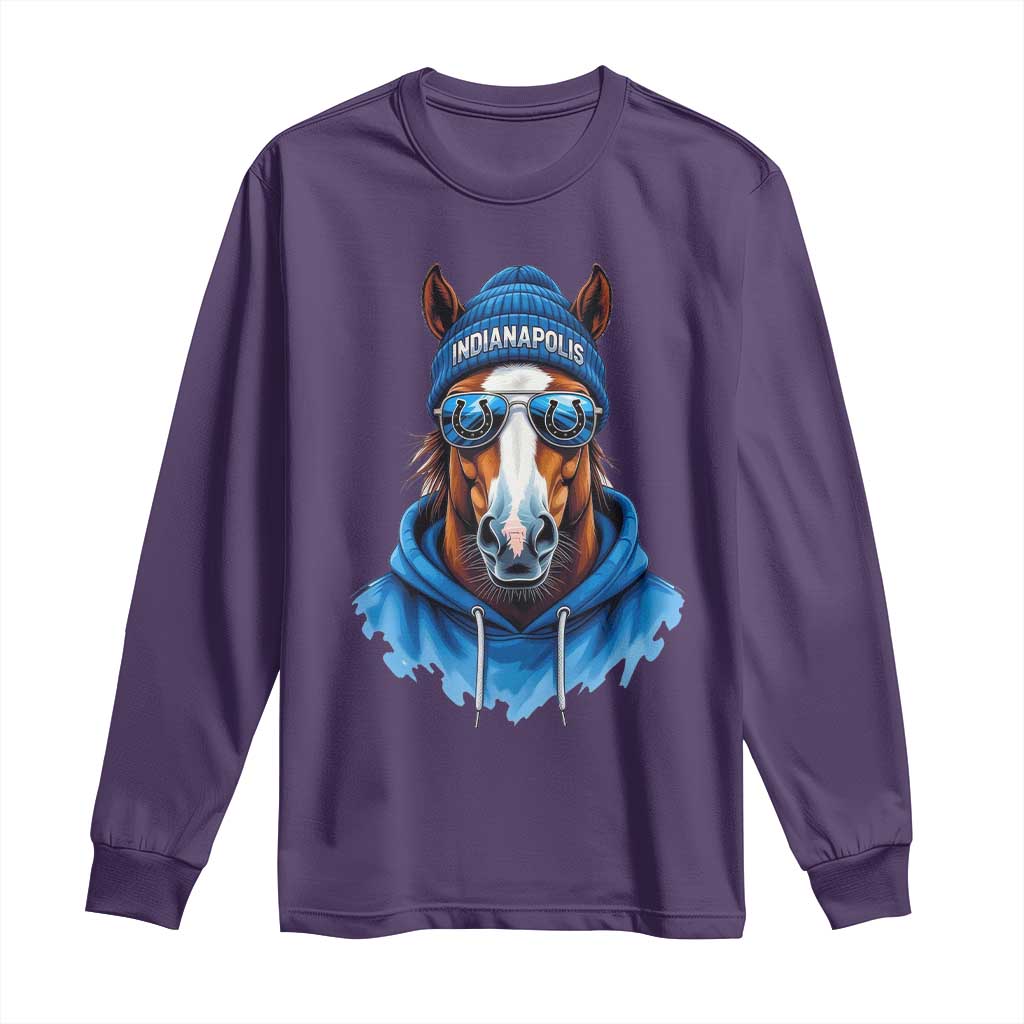 IFC Football Lover Long Sleeve Shirt Blue Equine Shoe Sport Fan Game Day TS11 Purple Print Your Wear
