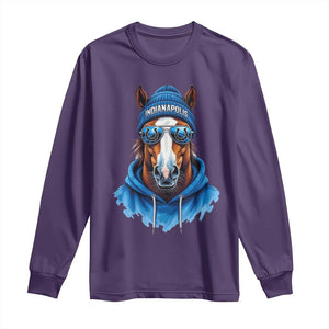 IFC Football Lover Long Sleeve Shirt Blue Equine Shoe Sport Fan Game Day TS11 Purple Print Your Wear