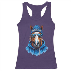 Indianapolis Fan Racerback Tank Top Blue Horse Sports Lover Game Day TS11 Purple Print Your Wear