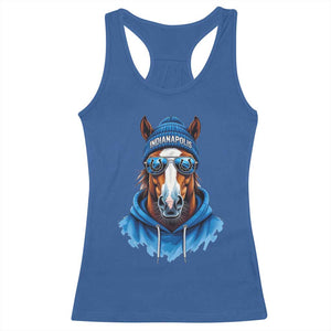 Indianapolis Fan Racerback Tank Top Blue Horse Sports Lover Game Day TS11 Royal Blue Print Your Wear