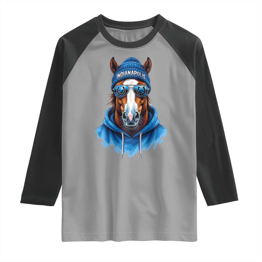IFC Football Lover Raglan Shirt Blue Equine Shoe Sport Fan Game Day TS11 Sport Gray Black Print Your Wear