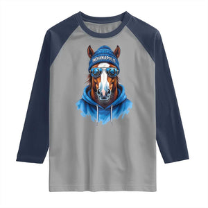 IFC Football Lover Raglan Shirt Blue Equine Shoe Sport Fan Game Day TS11 Sport Gray Navy Print Your Wear