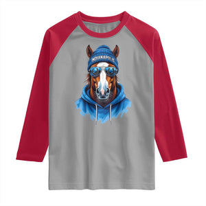 IFC Football Lover Raglan Shirt Blue Equine Shoe Sport Fan Game Day TS11 Sport Gray Red Print Your Wear