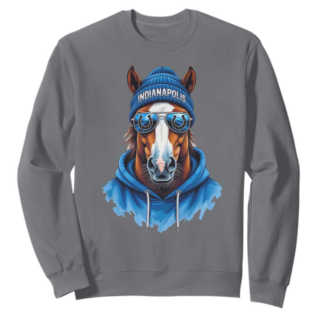 IFC Football Lover Sweatshirt Blue Equine Shoe Sport Fan Game Day TS11 Charcoal Print Your Wear
