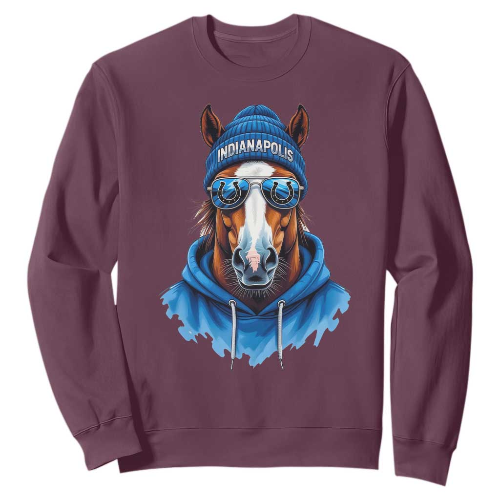 IFC Football Lover Sweatshirt Blue Equine Shoe Sport Fan Game Day TS11 Maroon Print Your Wear